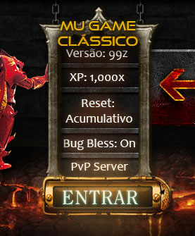 Versão: 99z, XP: 1,000x, Reset Acumulativo, PvP Original, Anti Speed, Eventos automáticos, Eventos